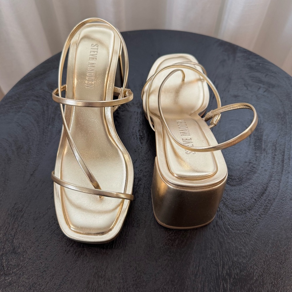 Steve Madden Metallic Gold Strappy Heels